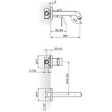 Rosan slavina - baterija za lavabo sa izlivom 230mm mistique JM31401