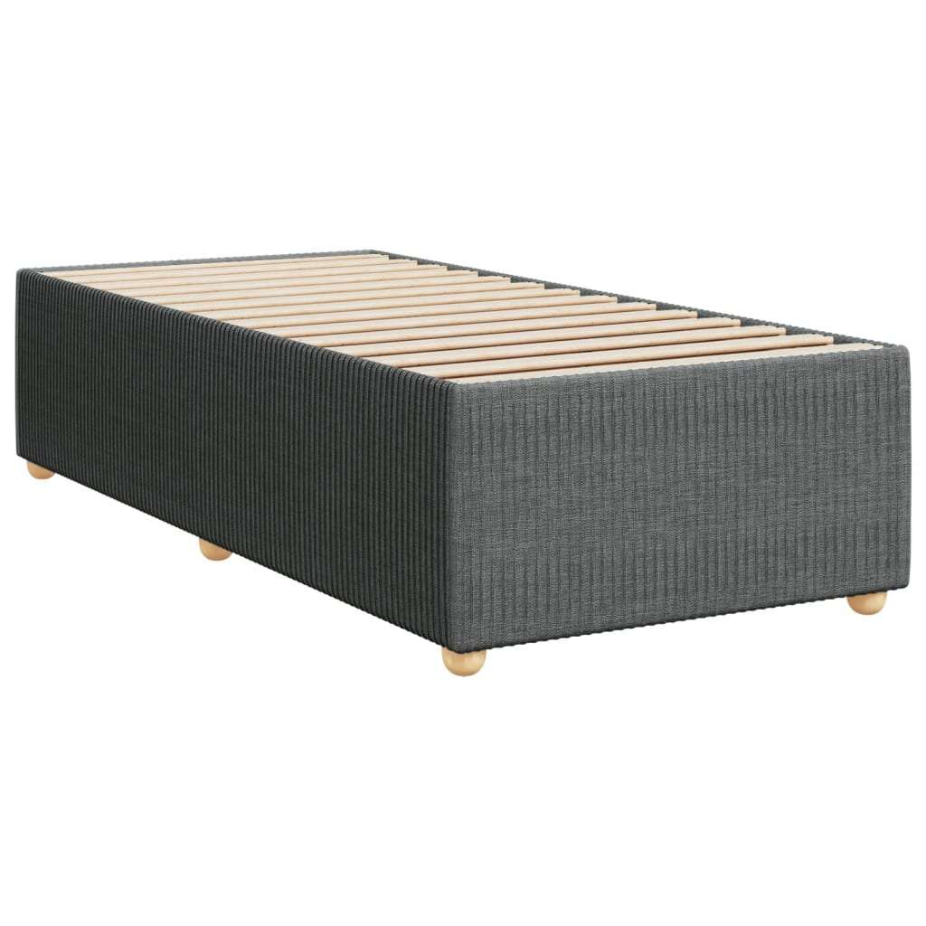 vidaXL Box spring postelja z vzmetnico temno siva 80x200 cm blago | Shoptok.si