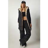  Women&#039;s Beige Black Hooded Reversible Inflatable Vest cene