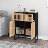  Komoda crna 60 x 30 x 75 cm od konstruiranog drva | shoptok.hr