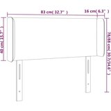  Vzglavje z ušesi črno 83x16x78/88 cm žamet, (20735799) | Shoptok.si