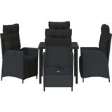  5-dijelni vrtni set za blagovanje crni poli ratan | shoptok.hr