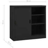 vidaXL Uredski ormarić s kliznim vratima antracit 90x40x90 cm čelični | shoptok.hr