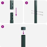 vidaXL Ograjni stebri 2 pcs Zelena 180 cm Jeklo s prašnim premazom | Shoptok.si