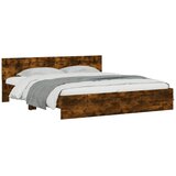  Okvir kreveta s uzglavljem boja dimljenog hrasta 180x200 cm | shoptok.hr