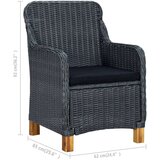  Jedilna garnitura 7-delna temno siva | Shoptok.si