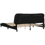  Okvir kreveta s LED svjetlima crni 180 x 200 cm od tkanine | shoptok.hr