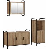  Set ormarića za kupaonicu 3 kom. Hrast artisan - Hrast artisan Ormarić ispod sudopera (3 vrata) + viseći ormarić + kupaonski orm | shoptok.hr