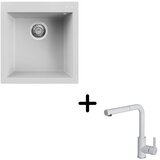  Sudoper Elleci Quadra 102 + slavina C02 Bianco | shoptok.hr