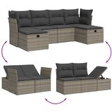  6-dijelni set vrtnih sofa od poliratana s jastucima sivi | shoptok.hr