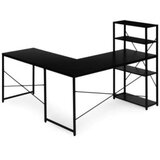 Bolzz Ugaoni radni sto sa policama – Black LOFT ModernHome | Eponuda.com