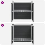  Povišena vrtna gredica Siva 50 x 30 x 42 cm WPC i aluminij | shoptok.hr
