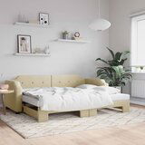  The Living Store Izvlečna dnevna postelja temno krem 80x200 cm blago - Izvlečna Dnevna Postelja, (21496691) Cene