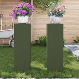 vidaXL Stalci za biljke Set od 2 Maslinasta boja Hladno valjani čelik | shoptok.hr