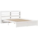 vidaXL Posteljni okvir z vzglavjem brez vzmetnice bel 160x200 cm | Shoptok.si