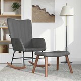 Stolica za ljuljanje s osloncem za noge tamnosiva baršunasta | shoptok.hr