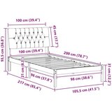 vidaXL Krevetni okvir s tapiciranim uzglavljem Smeđa 100 x 200 cm | shoptok.hr