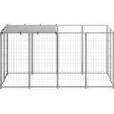 vidaXL Kavez za pse srebrni 2,42 m² čelični | shoptok.hr