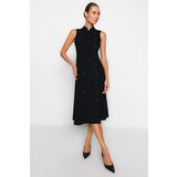 Trendyol Black Knit Collar Dress With Buttons Cijene