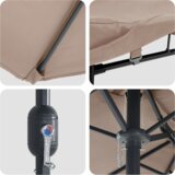 vidaXL Vrtni suncobran Sivo-smeđa 385 x 209 x 244 cm tkanina | shoptok.hr