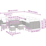 vidaXL 14 delna vrtna sofa garnitura z blazinami siva poli ratan akacija | Shoptok.si