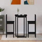 Barska garnitura 3-delna črna trdna borovina, (21001558) | Shoptok.si