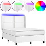  The Living Store Box spring postelja z vzmetnico LED bela 140x190cm umetno usnje - Box Spring Postelja, (21450036) | Shoptok.si