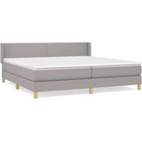  Box spring postelja z vzmetnico svetlo siva 200x200 cm blago, (20788839) | Shoptok.si
