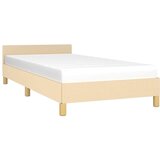 Okvir kreveta s uzglavljem bez madraca krem 90x190cm od tkanine | shoptok.hr