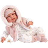 Llorens Llorens: Tina 44 cm novorojenček v roza jopiču s kapuco Cene
