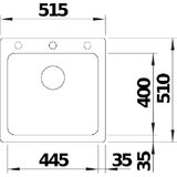 Blanco NAYA 5 STENA SIVA 515x510/200 mm | ePonuda.com