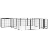 vidaXL Ograda za pse s 30 panela crna 50 x 100 cm čelik obložen prahom Cijene