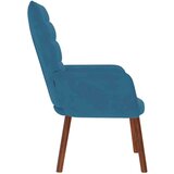 vidaXL Stol za sproščanje moder žamet | Shoptok.si