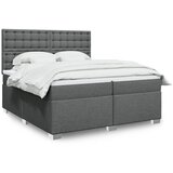  The Living Store Box spring postelja z vzmetnico temno siva 200x200 cm blago - Box Spring Postelja, (21496661) Cene