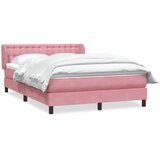 Krevet s oprugama i madracem ružičasti 140x210 cm baršunasti | shoptok.hr