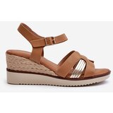 EVENTO Women's Wedge Sandals with Woven Detail Brown Starlenna | Eponuda.ba