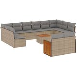 vidaXL 13-dijelni set vrtnih sofa s jastucima poliratan Bež | shoptok.hr