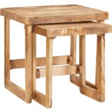 vidaXL Konec mize Rjava trden mangov les | Shoptok.si