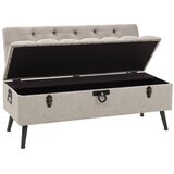  Klupa za pohranu s naslonom 110 cm Krem Tkanina | shoptok.hr