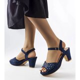 Gemre Navy block heel sandals Beltane | ePonuda.com