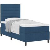 Krevet s opruga kutije s madracem Plava 90 x 200 cm tkanina | Eponuda.com