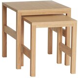 Hübsch Stranske mizice v kompletu 2 ks v hrastovem dekorju 40x40 cm Puzzle – Cene