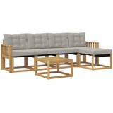 vidaXL Zunanja garnitura za sedenje 6 pcs Bela in svetlo siva, (5000281093) | Shoptok.si