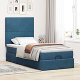 vidaXL Okvir kreveta s madracima tamnoplavi 90x200cm baršunasti | shoptok.hr