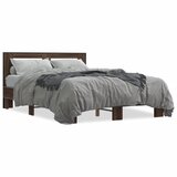 Furnova Posteljni okvir rjav hrast 120x190 cm inženirski les in kovina, (21939016) | Shoptok.si