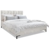 Miuform Kremno bela oblazinjena zakonska postelja z letvenim dnom 140x200 cm Eve – | Shoptok.si
