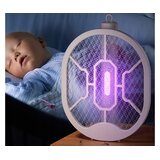  Aku. zložljiv električni lopar uničevalec insektov LED UV USB 50cm bel | Shoptok.si