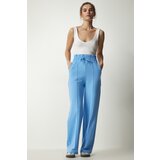 Happiness İstanbul Women's Sky Blue Basic Knitted Sweatpants with Pocket Cene