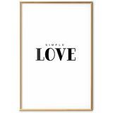  Plakat - Simple Love 40x60 Zlatni okvir | shoptok.hr