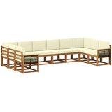 vidaXL Zunanja garnitura za sedenje 10 pcs Naravna in smetana, (5000279961) | Shoptok.si